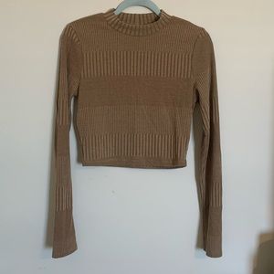 Intimately Free People Long Sleeve Crop Tee Large